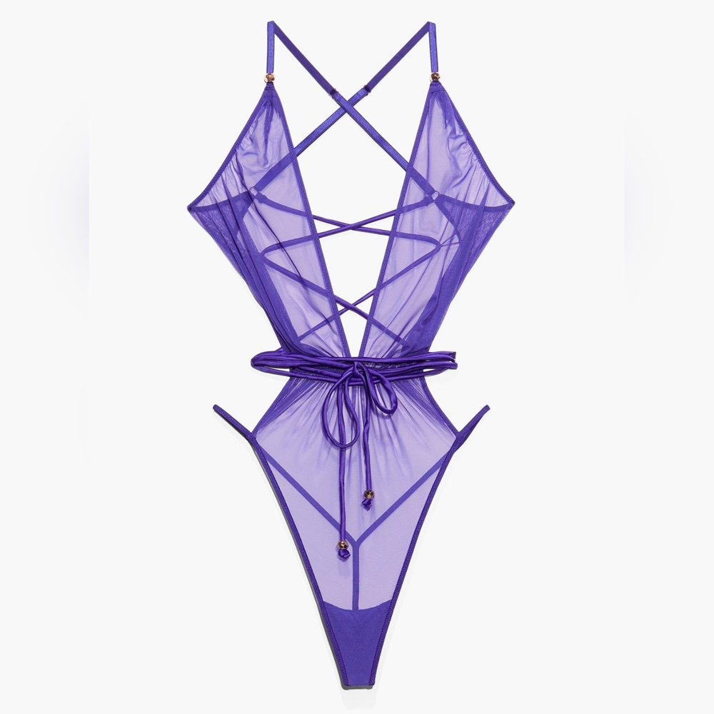 Savage X Fenty Gathered Mesh Strappy Teddy